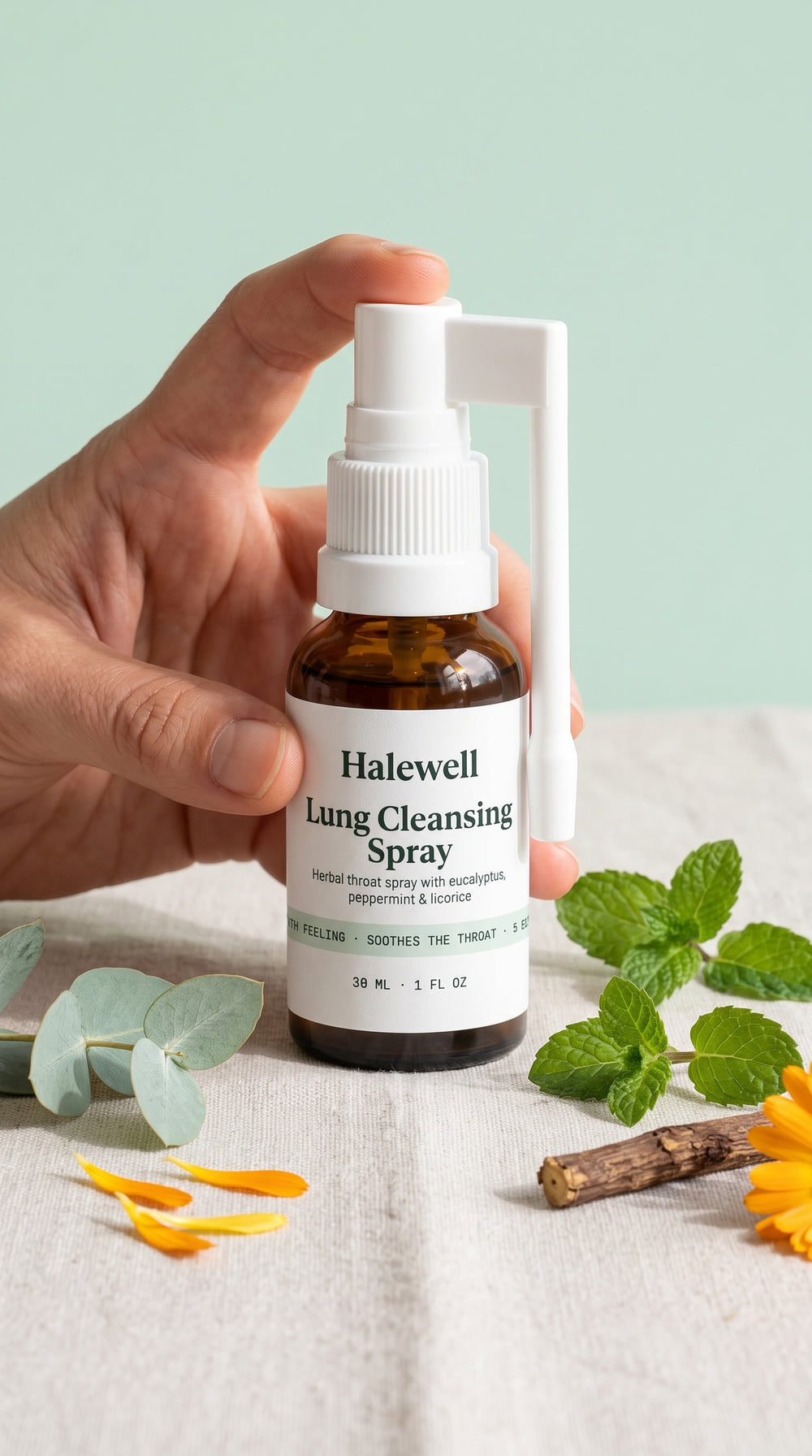 Two sprays. A cooler breath. A calmer throat.